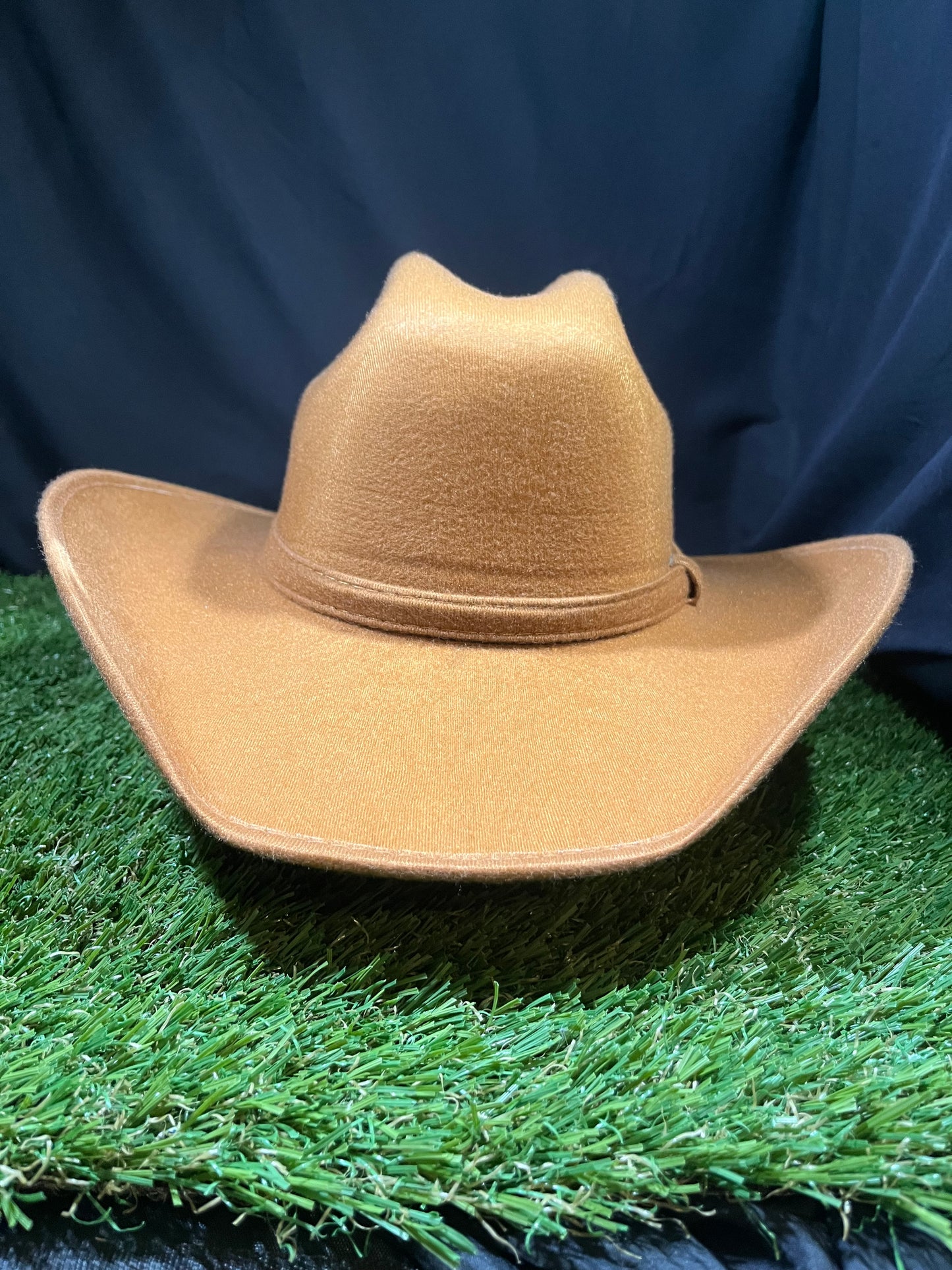 Premium Light Brown Tan Faux Suede Cowboy/Cowgirl Hat with Western Concho – Correa Hats