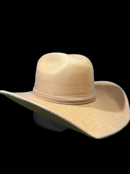 Premium Light Brown Tan Faux Suede Cowboy/Cowgirl Hat with Western Concho – Correa Hats