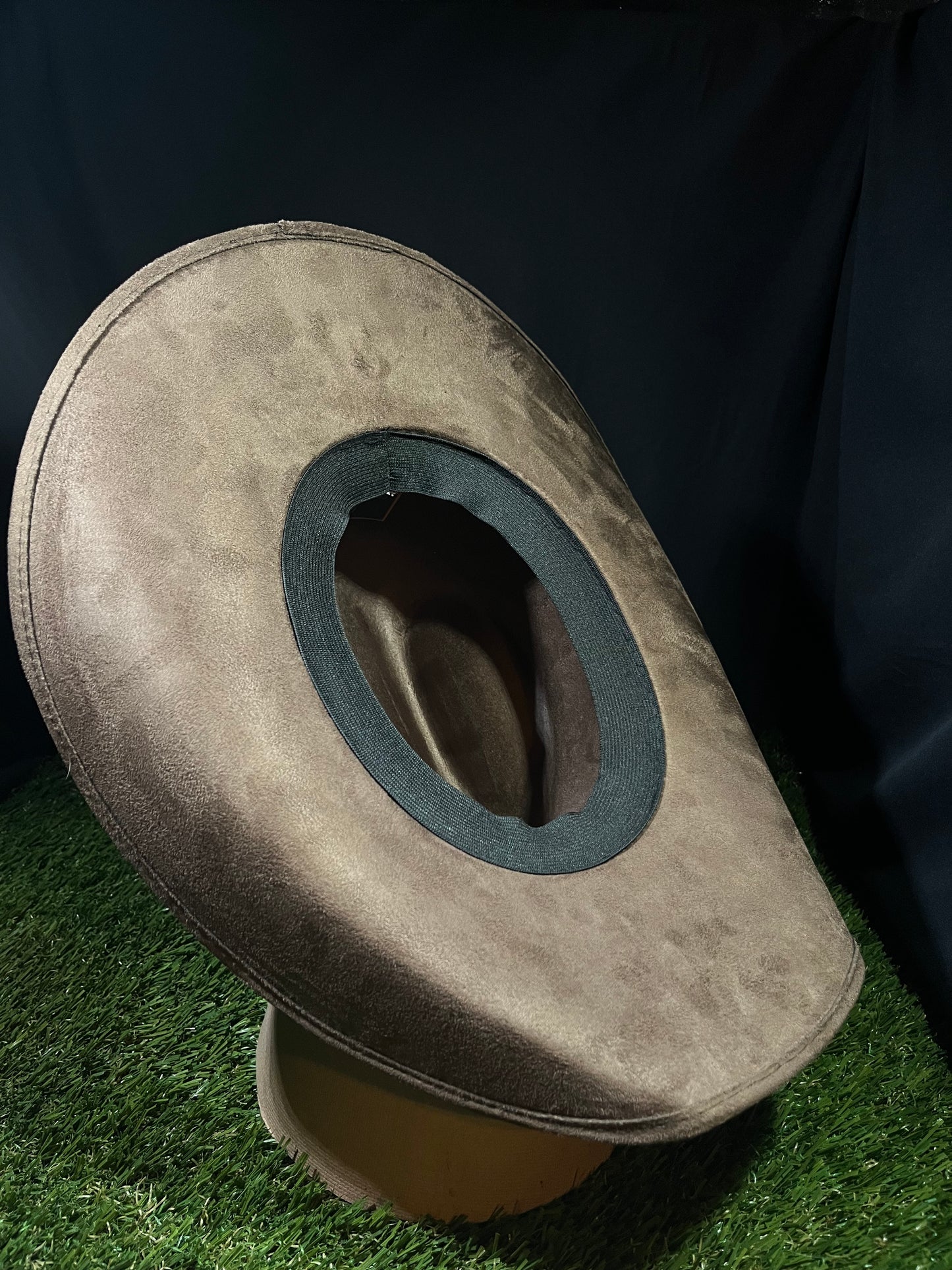 Brown Suede Cowgirl Hat with Embellished Blue Turquoise Silver Band