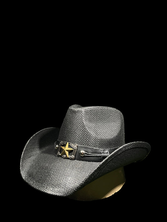 Black Cowboy Cowgirl Texas Star Midnight edition Unisex Hat
