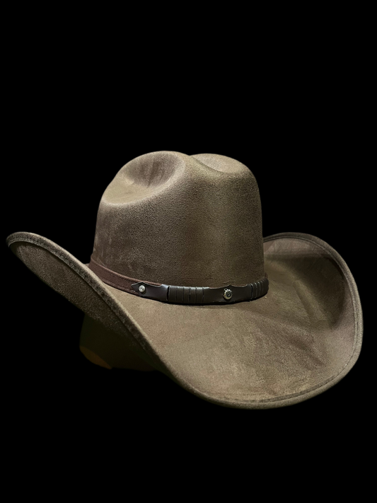 Chocolate Brown Western Suede