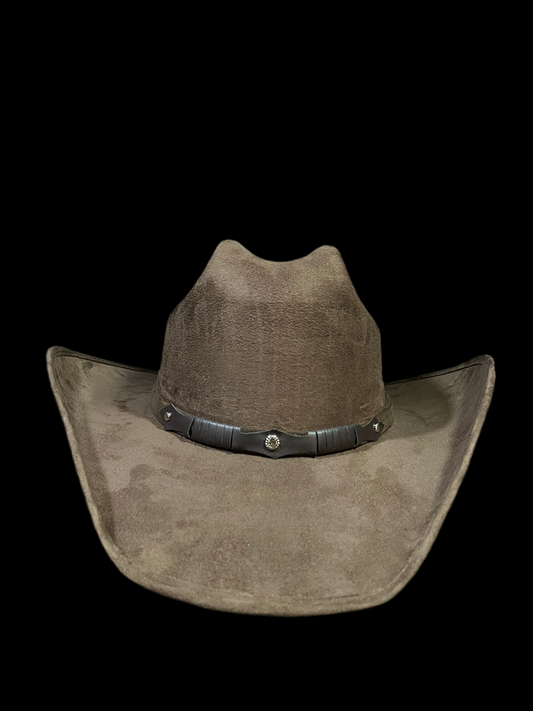 Brown Western Suede Finish Cowboy Cowgirl Mens Women’s Cattle Horse Head