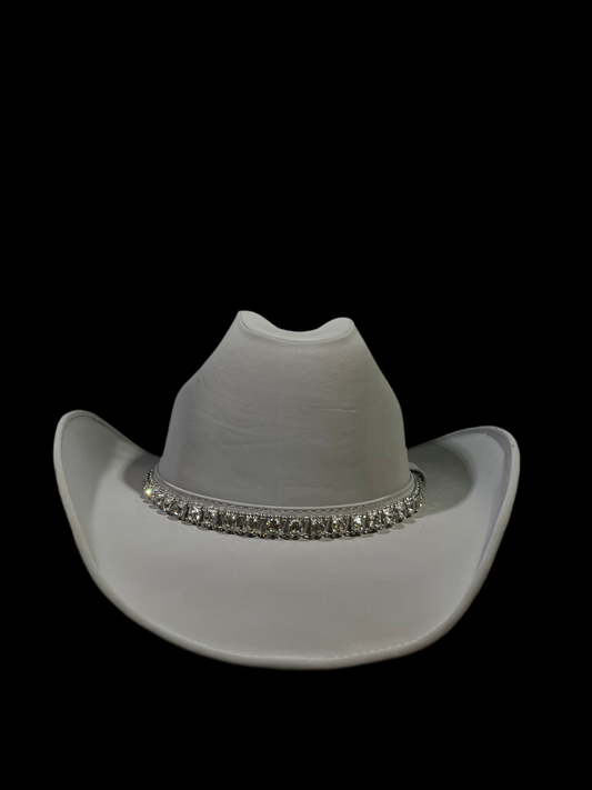 Classic Ivory White Diamond Felt Hat