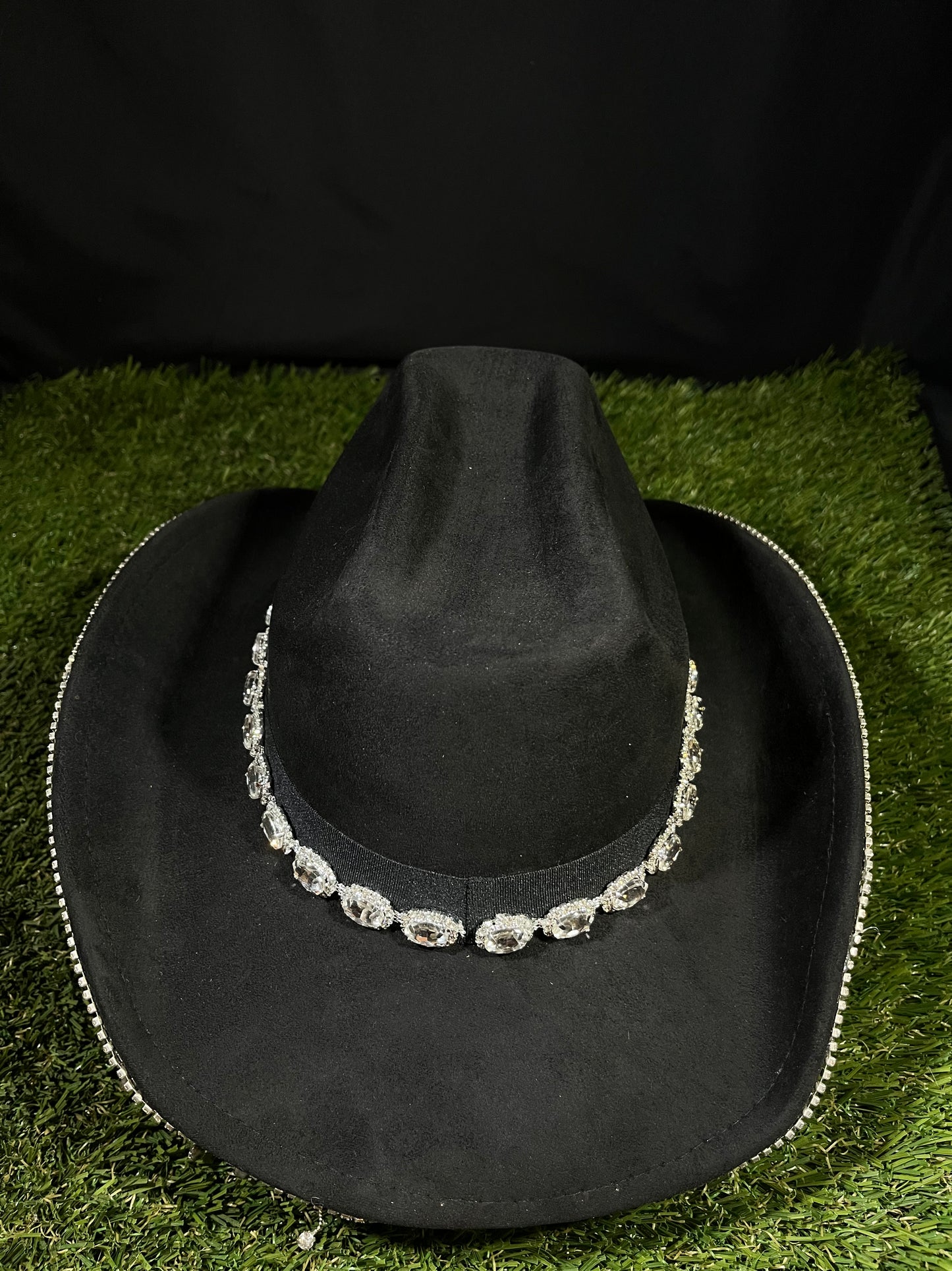 Bedazzled Chandelier Shine Black Hat