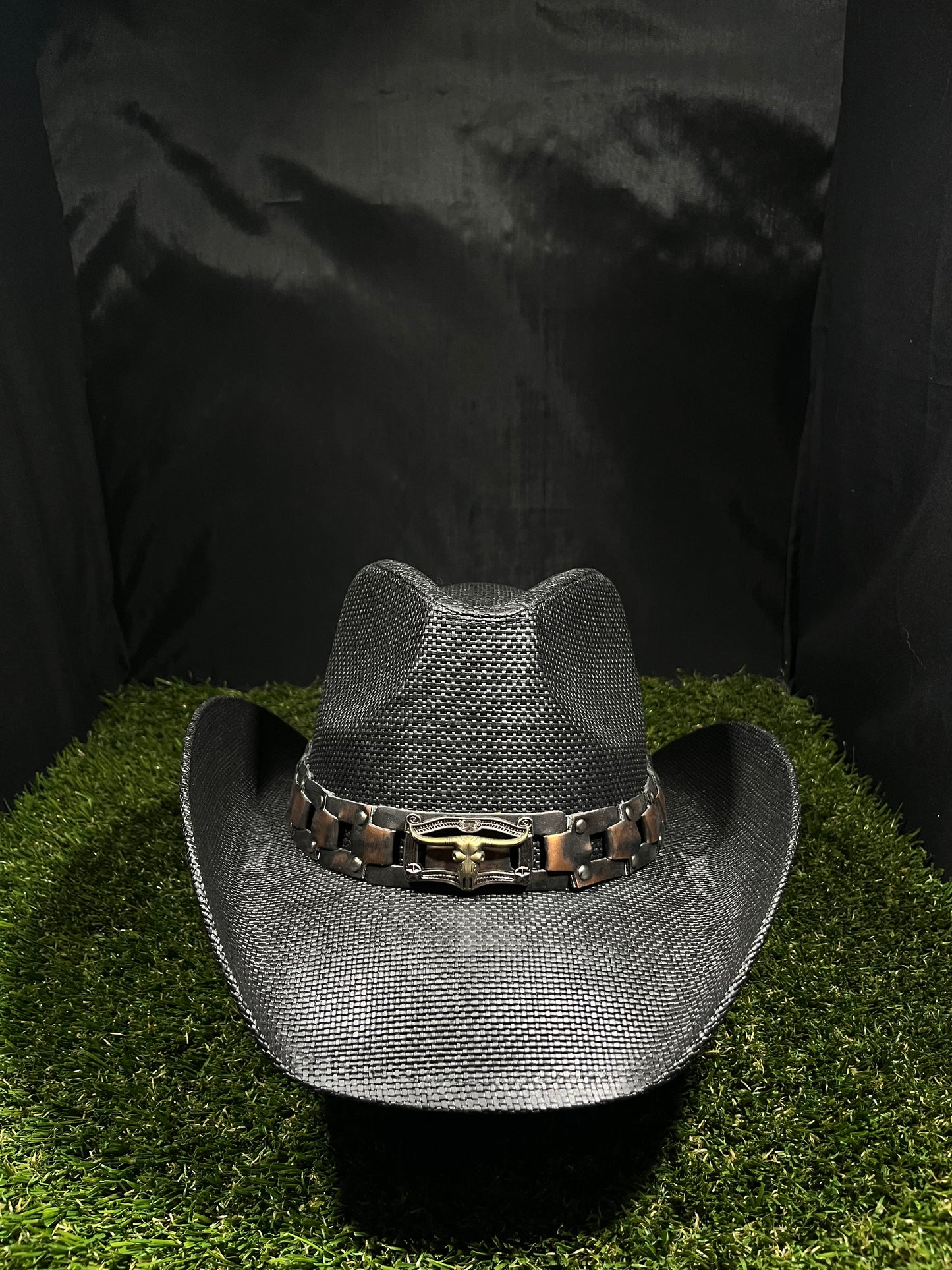 Black Cowboy Cowgirl Longhorn Bullet Bull Band unisex Hat