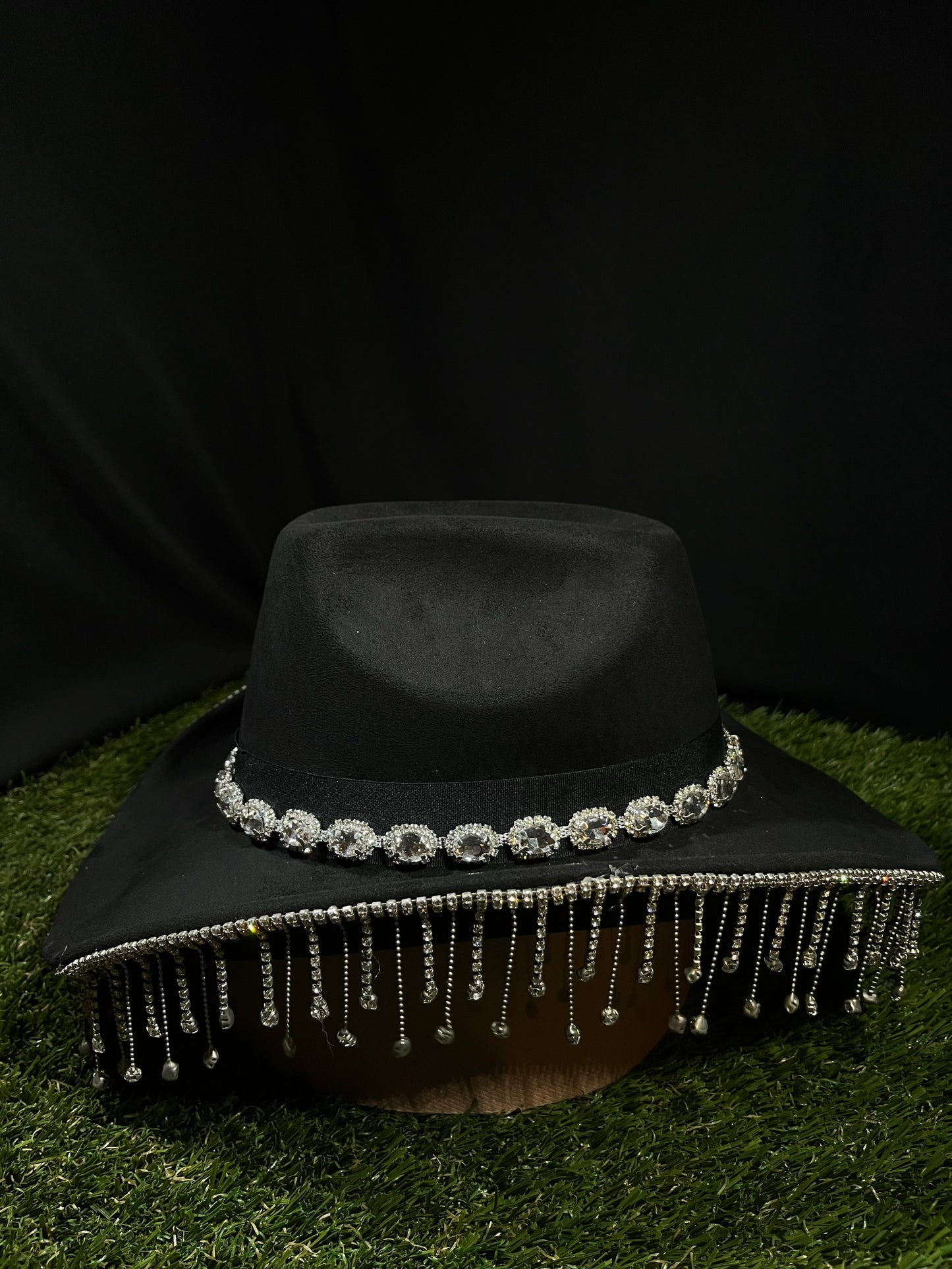 Bedazzled Chandelier Shine Black Hat