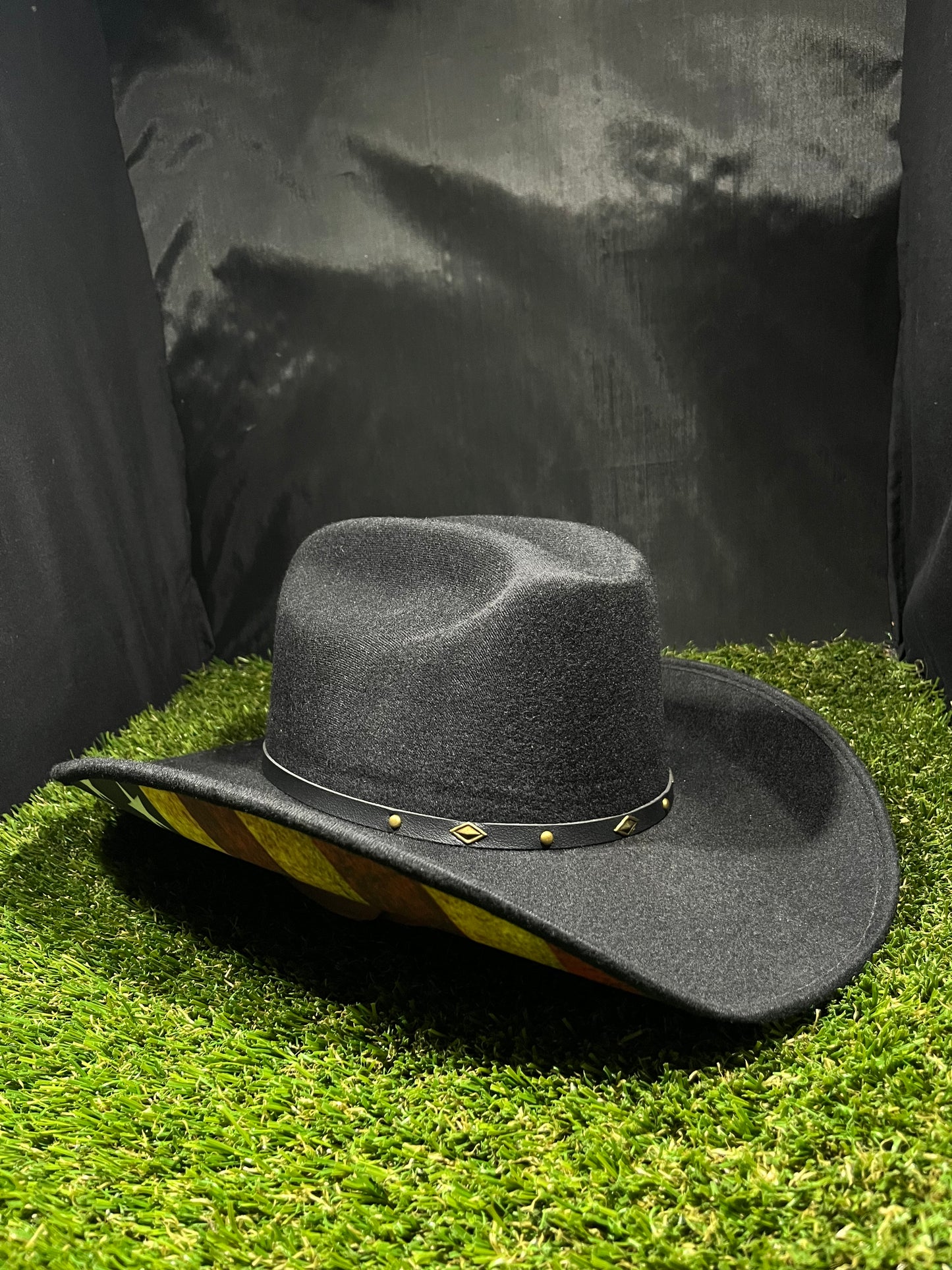 Western Black USA Patriot Suede Cowboy Cowgirl Hat