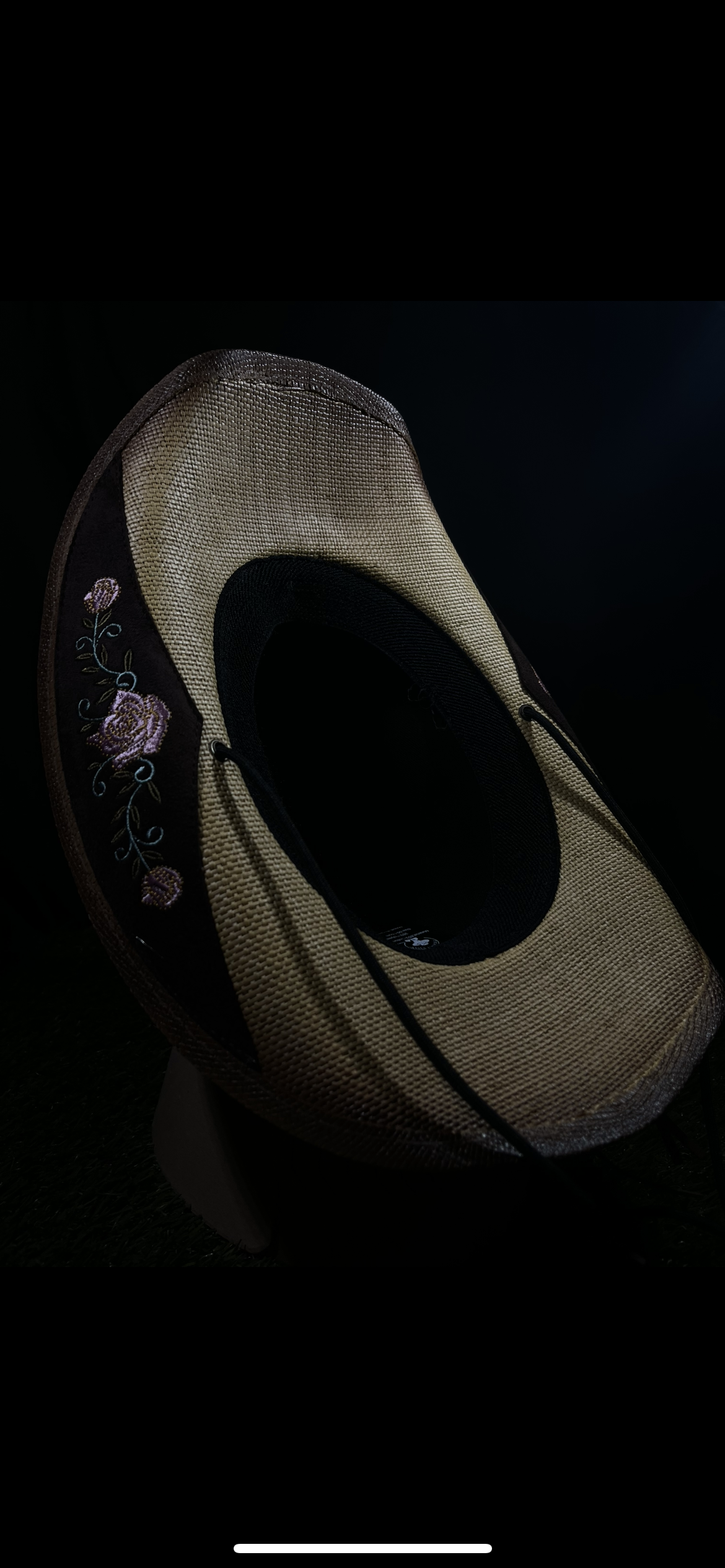 Dark Rose Western Cowgirl Hat Pink Flower Straw Western Women’s CowboyVintage Wide Brimmed dark brown Hat