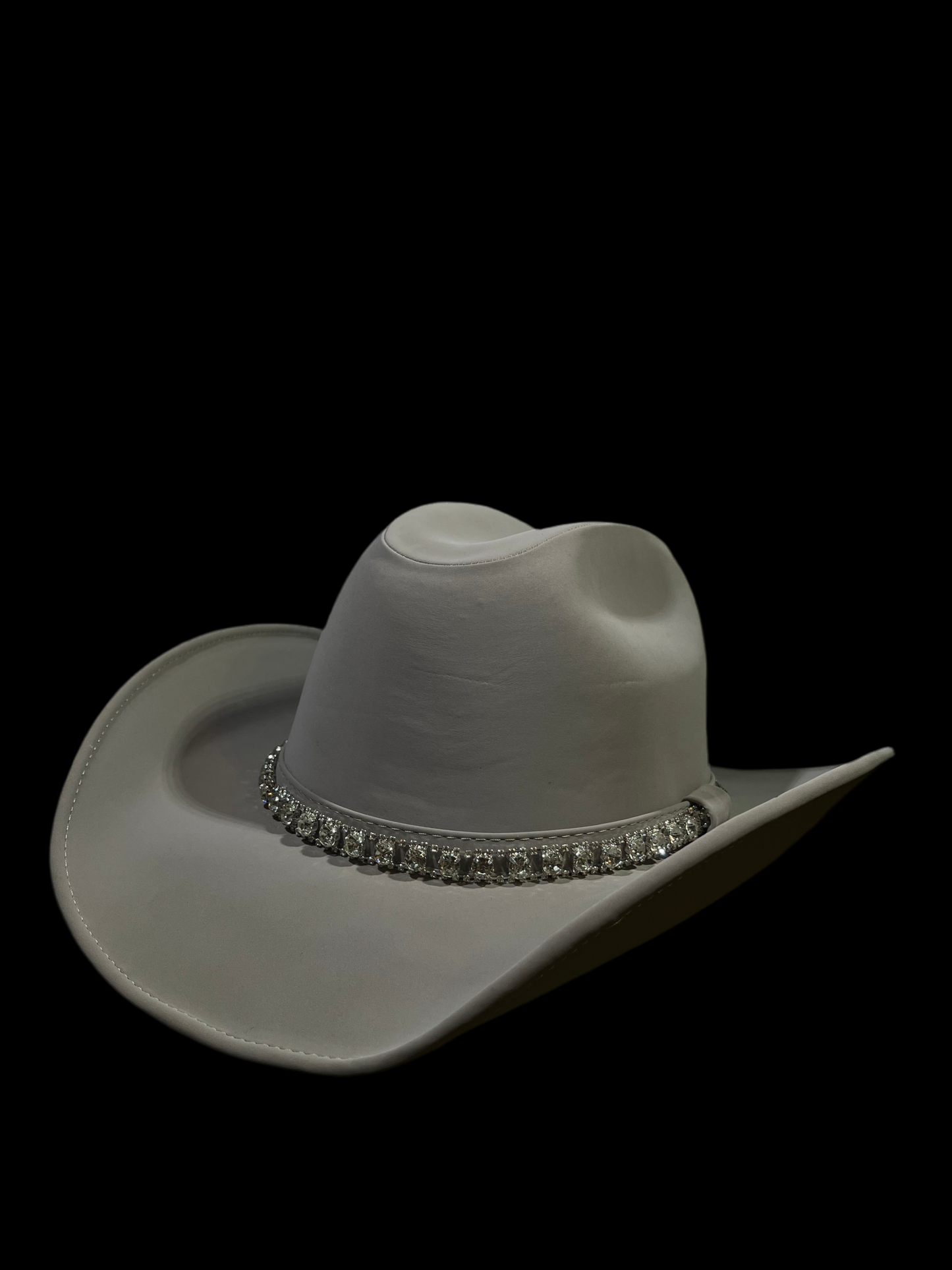 Classic Ivory White Diamond Felt Hat