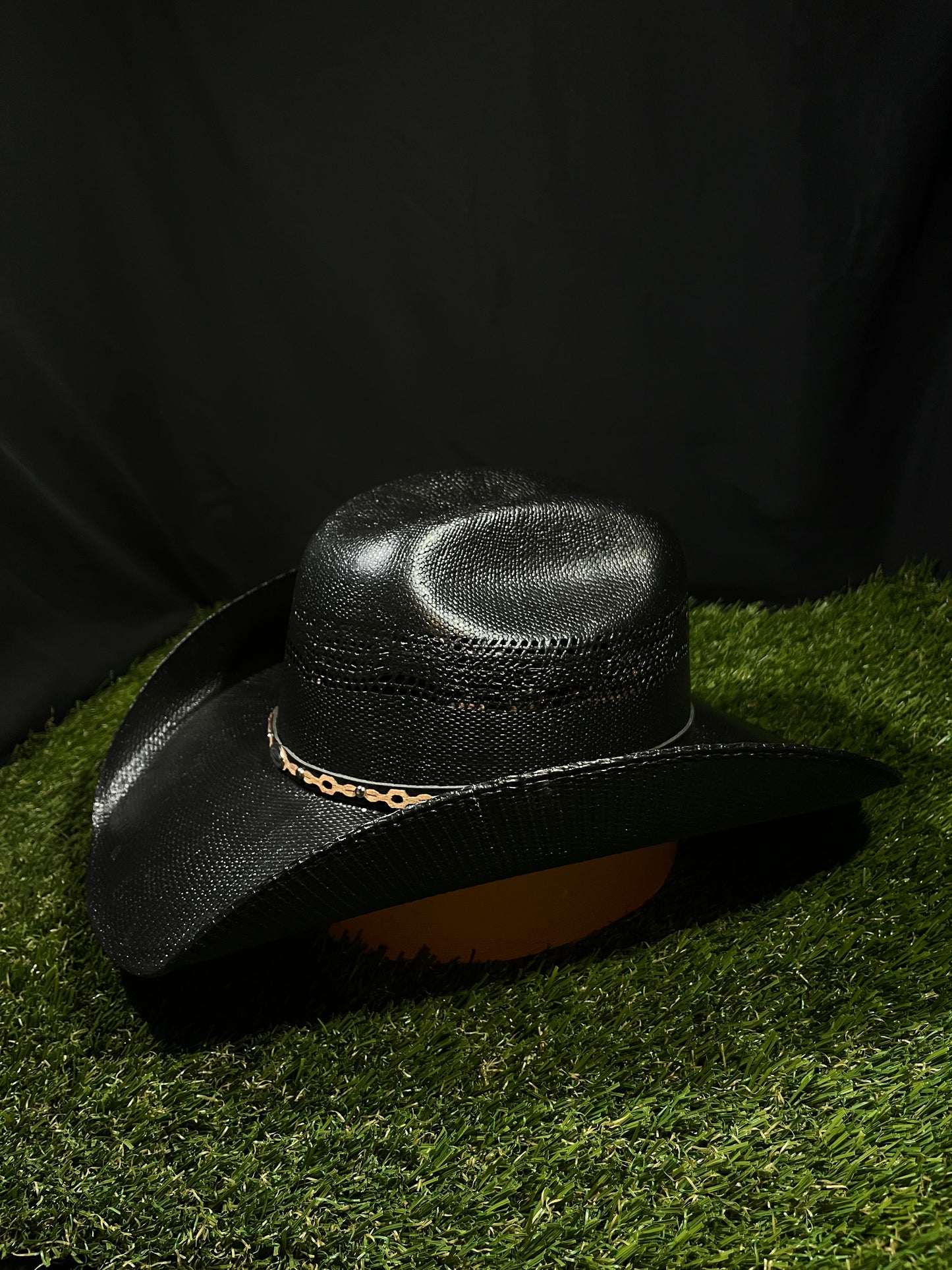Black Bull-Hide Straw Bangora Cowboy Hat Western Unisex by Correa Hats