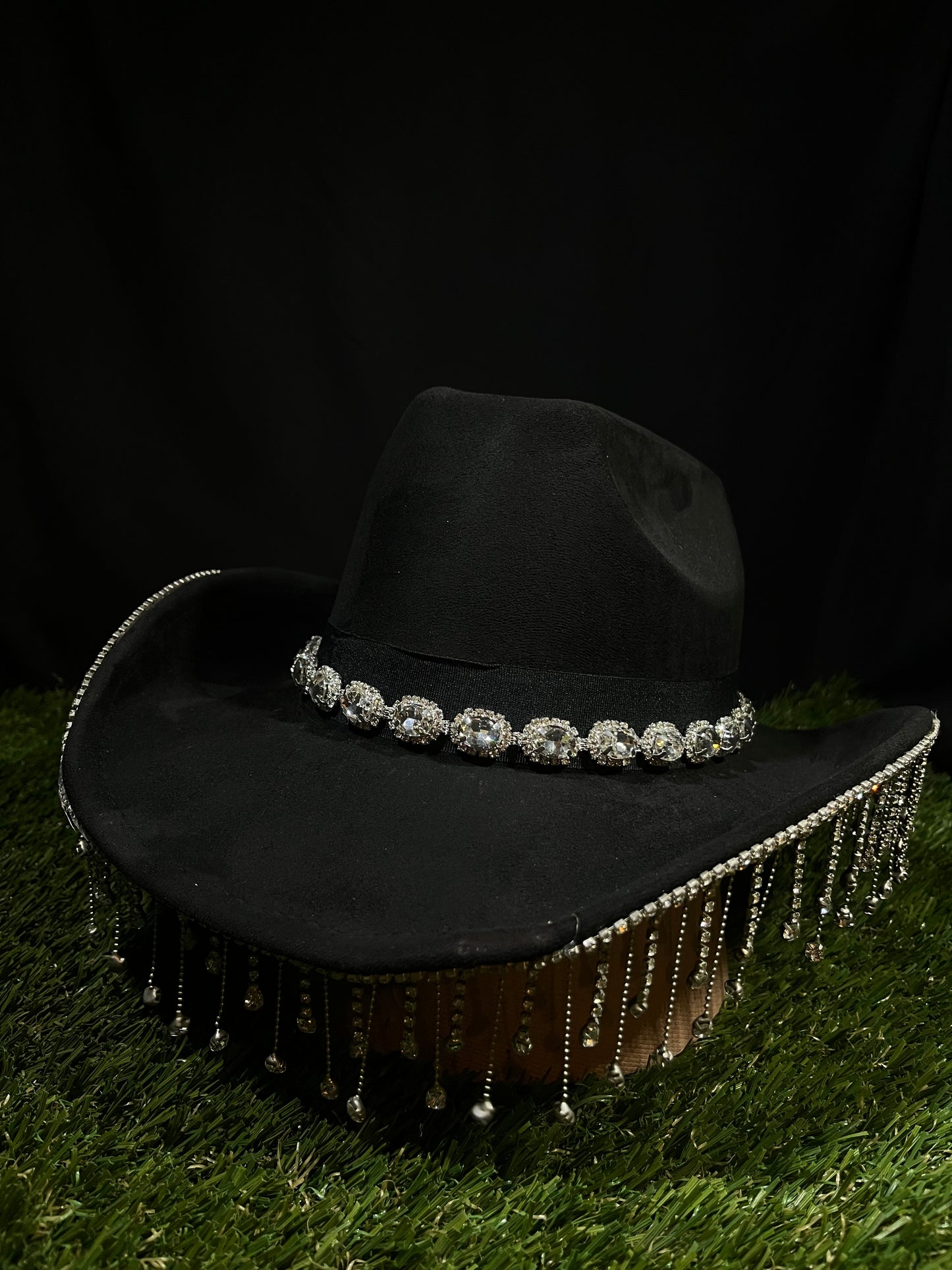 Bedazzled Chandelier Shine Black Hat