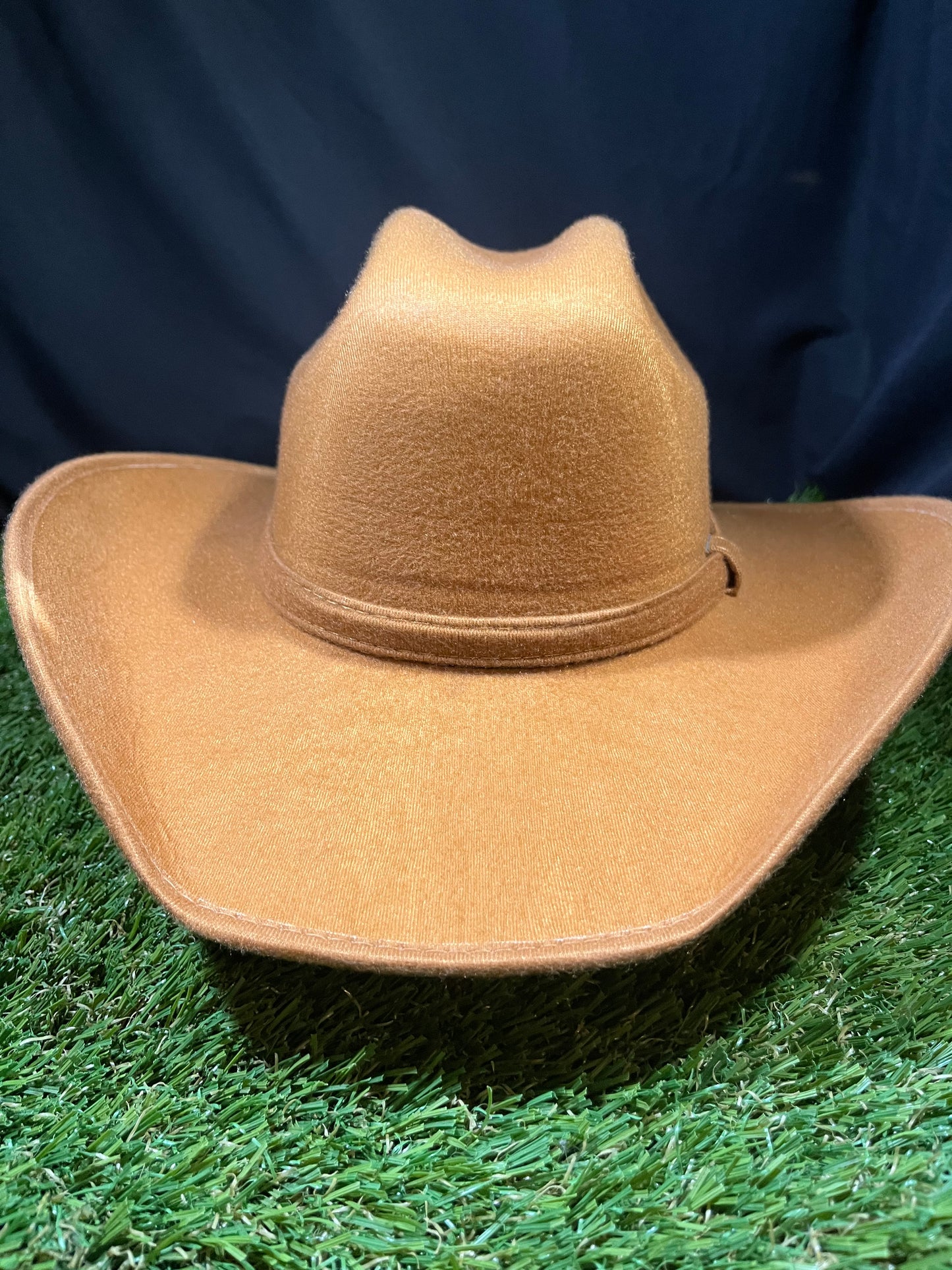 Premium Light Brown Tan Faux Suede Cowboy/Cowgirl Hat with Western Concho – Correa Hats