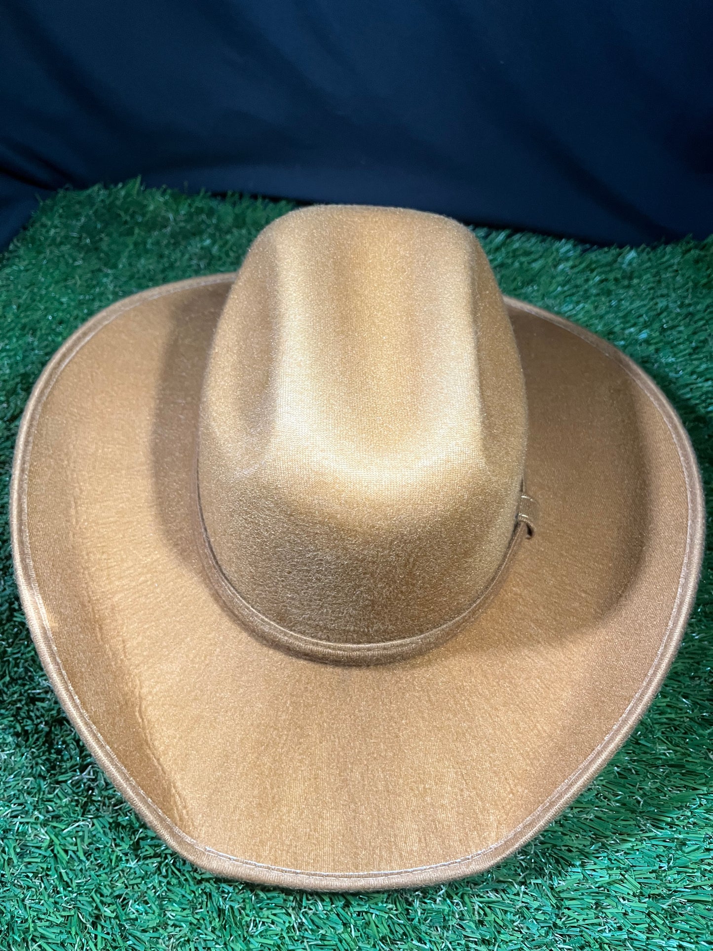 Premium Light Brown Tan Faux Suede Cowboy/Cowgirl Hat with Western Concho – Correa Hats