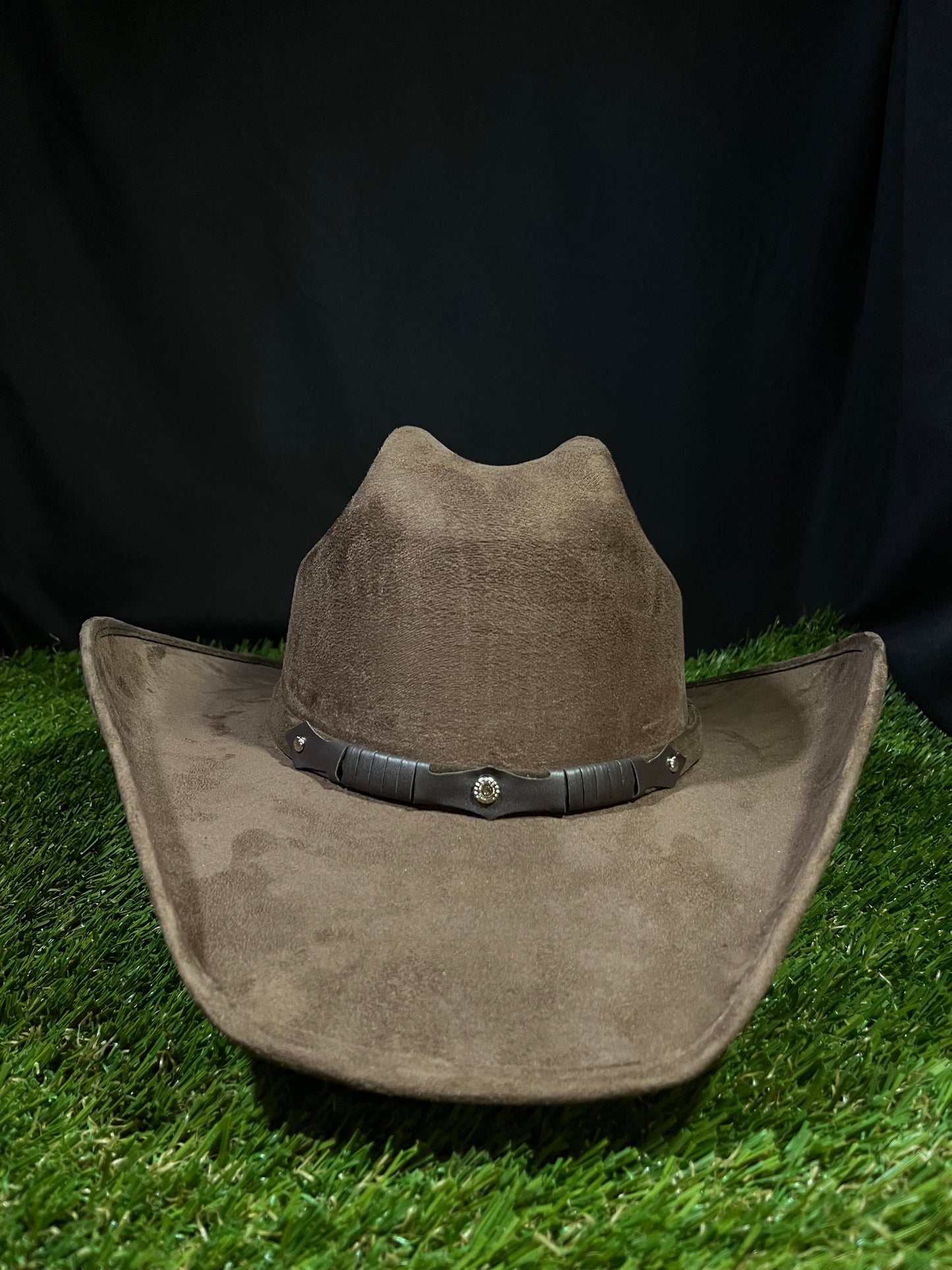 Brown Western Suede Finish Cowboy Cowgirl Mens Women’s Cattle Horse Head