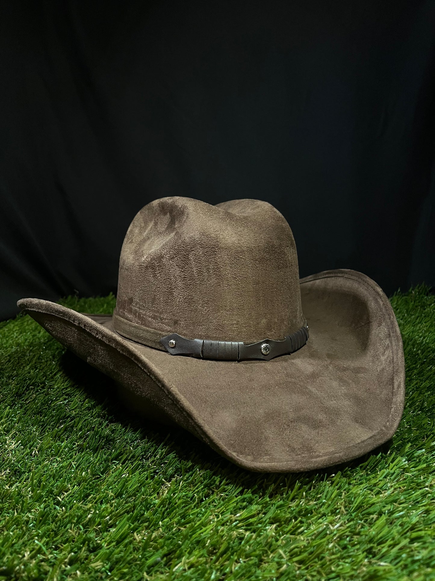 Brown Western Suede Finish Cowboy Cowgirl Mens Women’s Cattle Horse Head