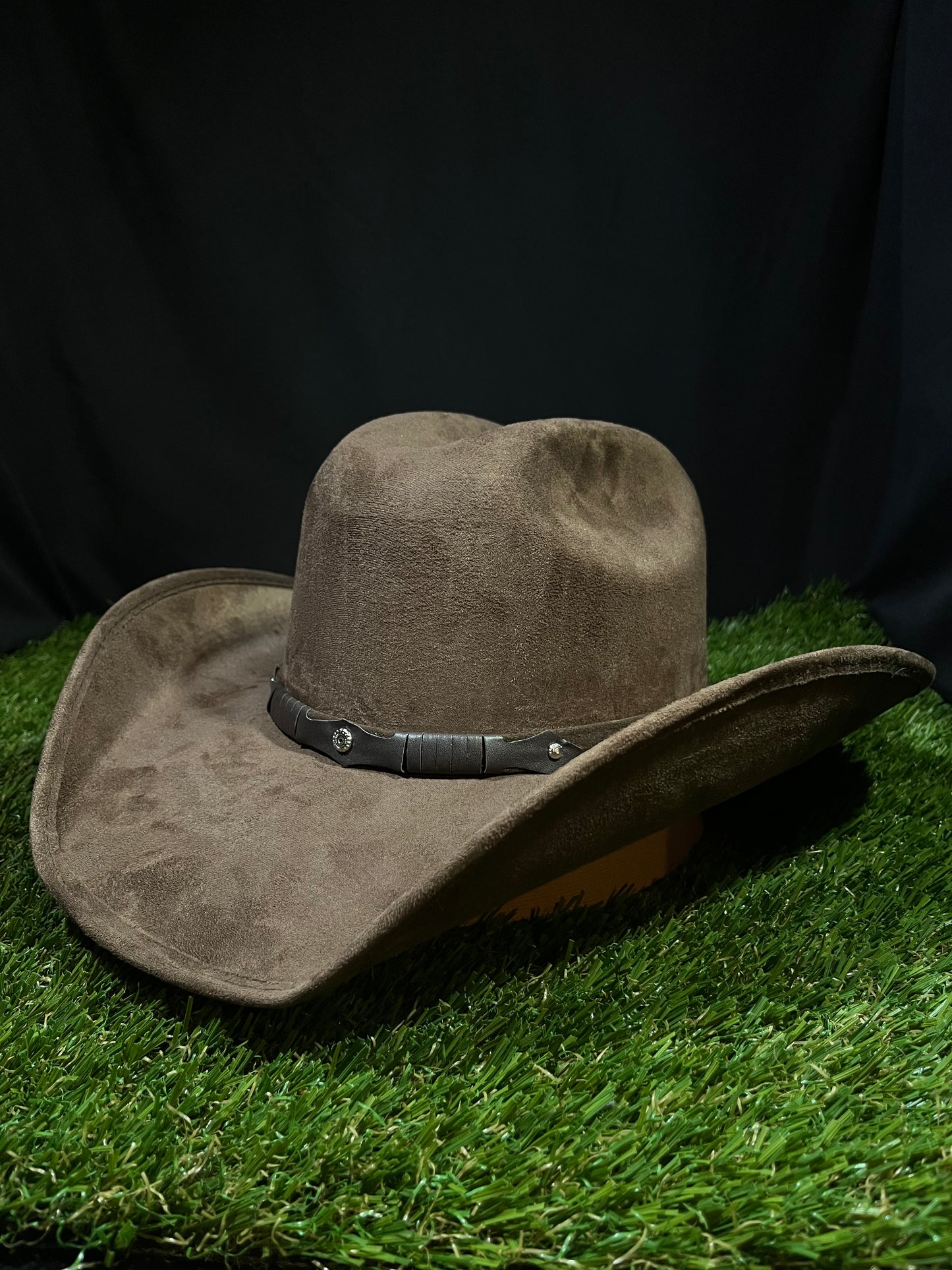 Brown Western Suede Finish Cowboy Cowgirl Mens Women’s Cattle Horse Head