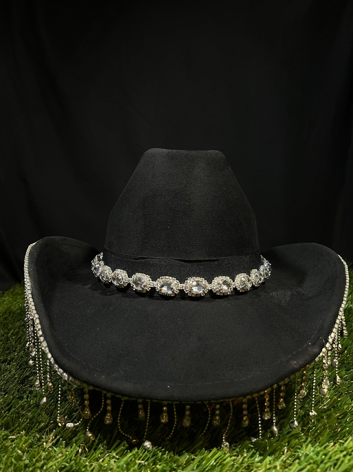 Bedazzled Chandelier Shine Black Hat