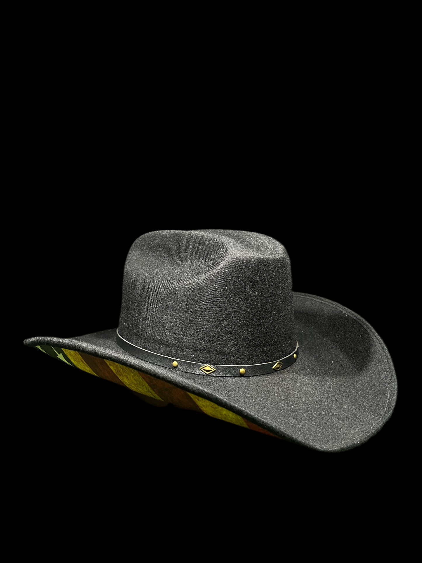 Western Black USA Patriot Suede Cowboy Cowgirl Hat