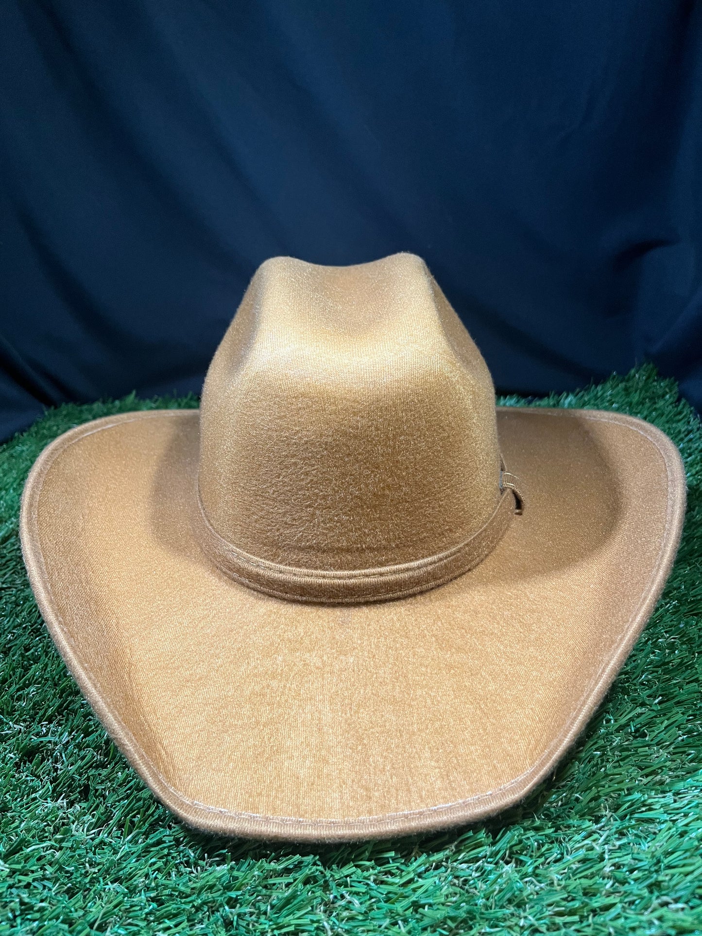 Premium Light Brown Tan Faux Suede Cowboy/Cowgirl Hat with Western Concho – Correa Hats