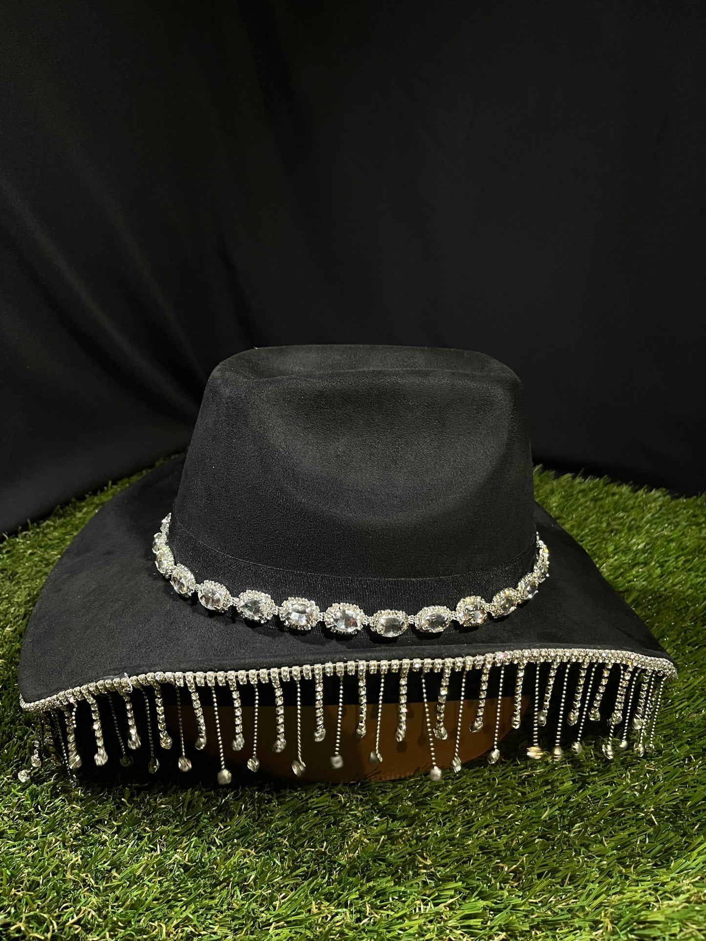Bedazzled Chandelier Shine Black Hat