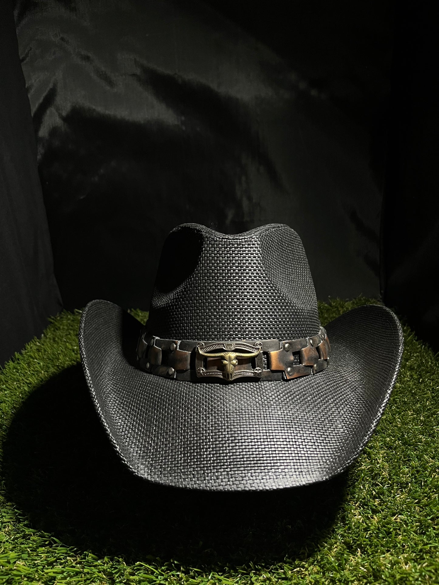 Black Cowboy Cowgirl Longhorn Bullet Bull Band unisex Hat