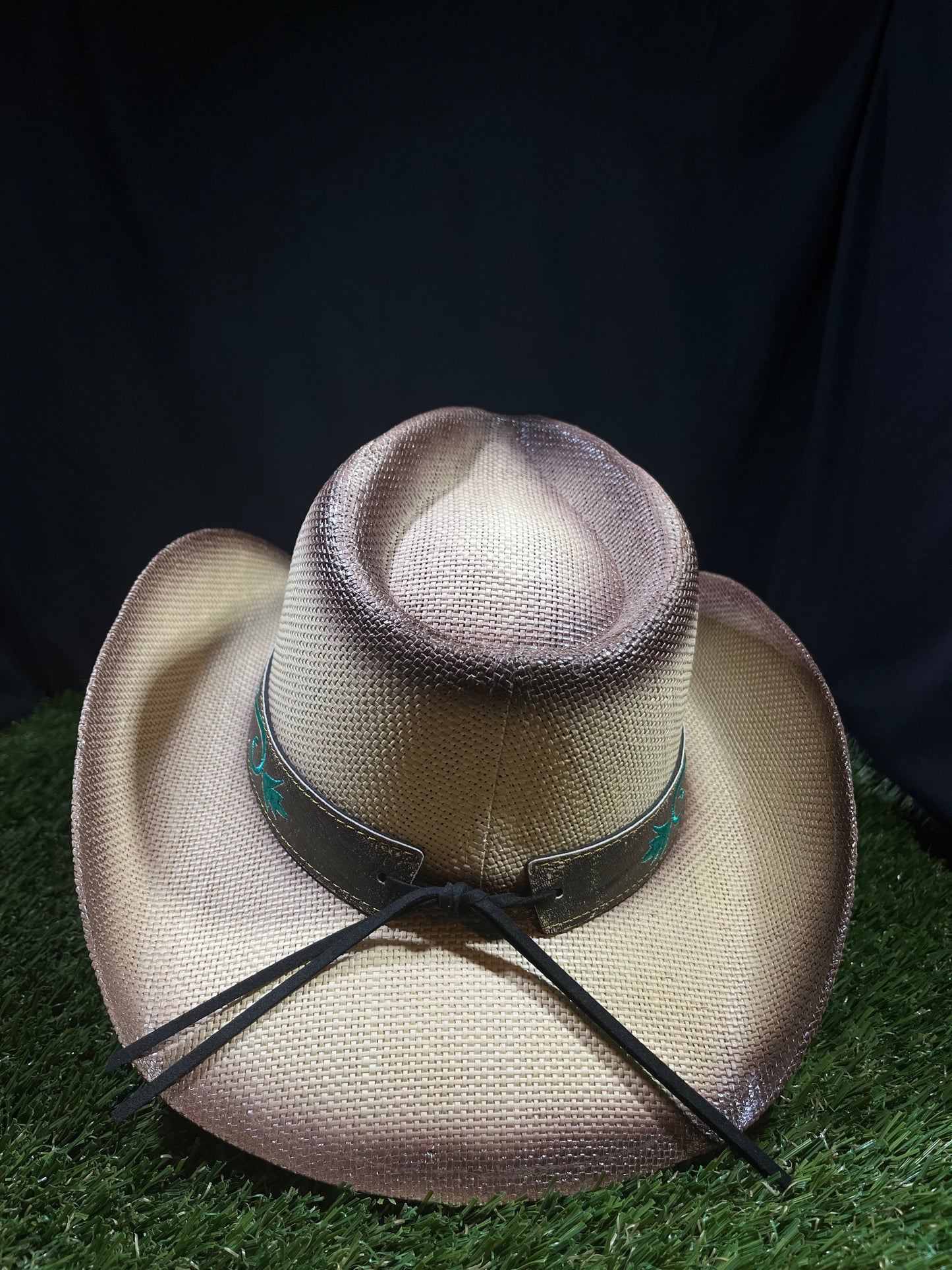 Sandstone Cream & natural fade Turquoise Western Cowboy Hat – Premium Bangora | Correa Hats