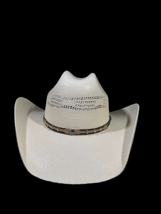 White Bull-Hide Bangora Cowboy/Cowgirl Hat – Premium Western Straw | Correa Hats