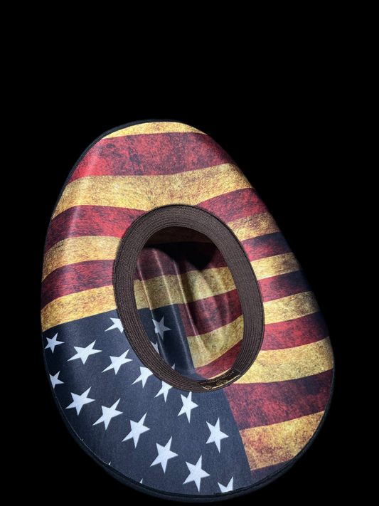 Western Black USA Patriot Suede Cowboy Cowgirl Hat