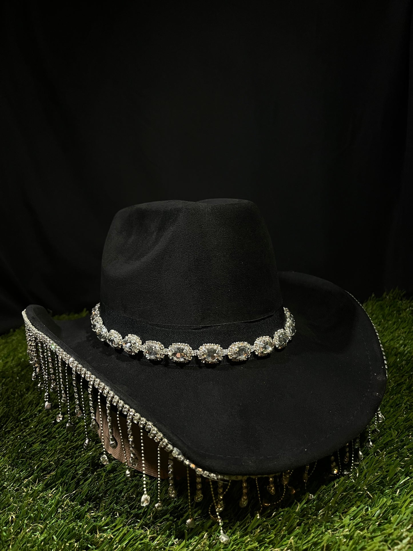 Bedazzled Chandelier Shine Black Hat