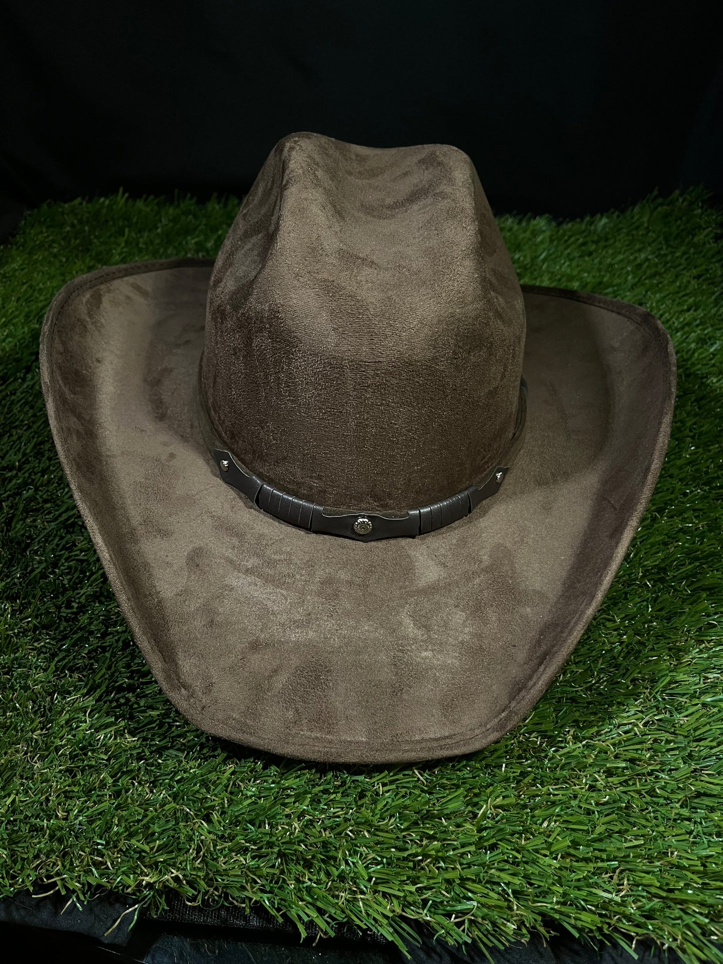 Brown Western Suede Finish Cowboy Cowgirl Mens Women’s Cattle Horse Head