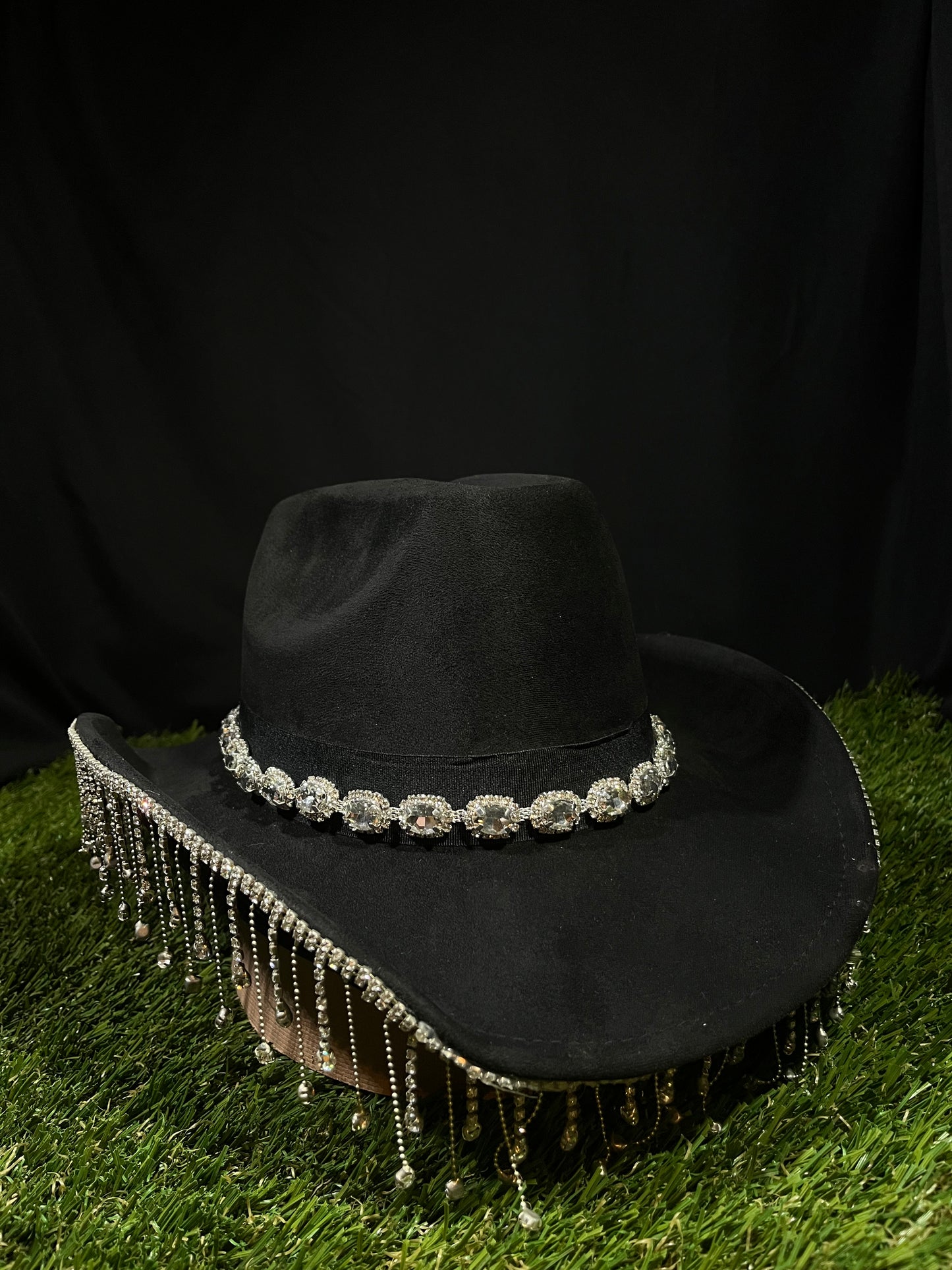 Bedazzled Chandelier Shine Black Hat
