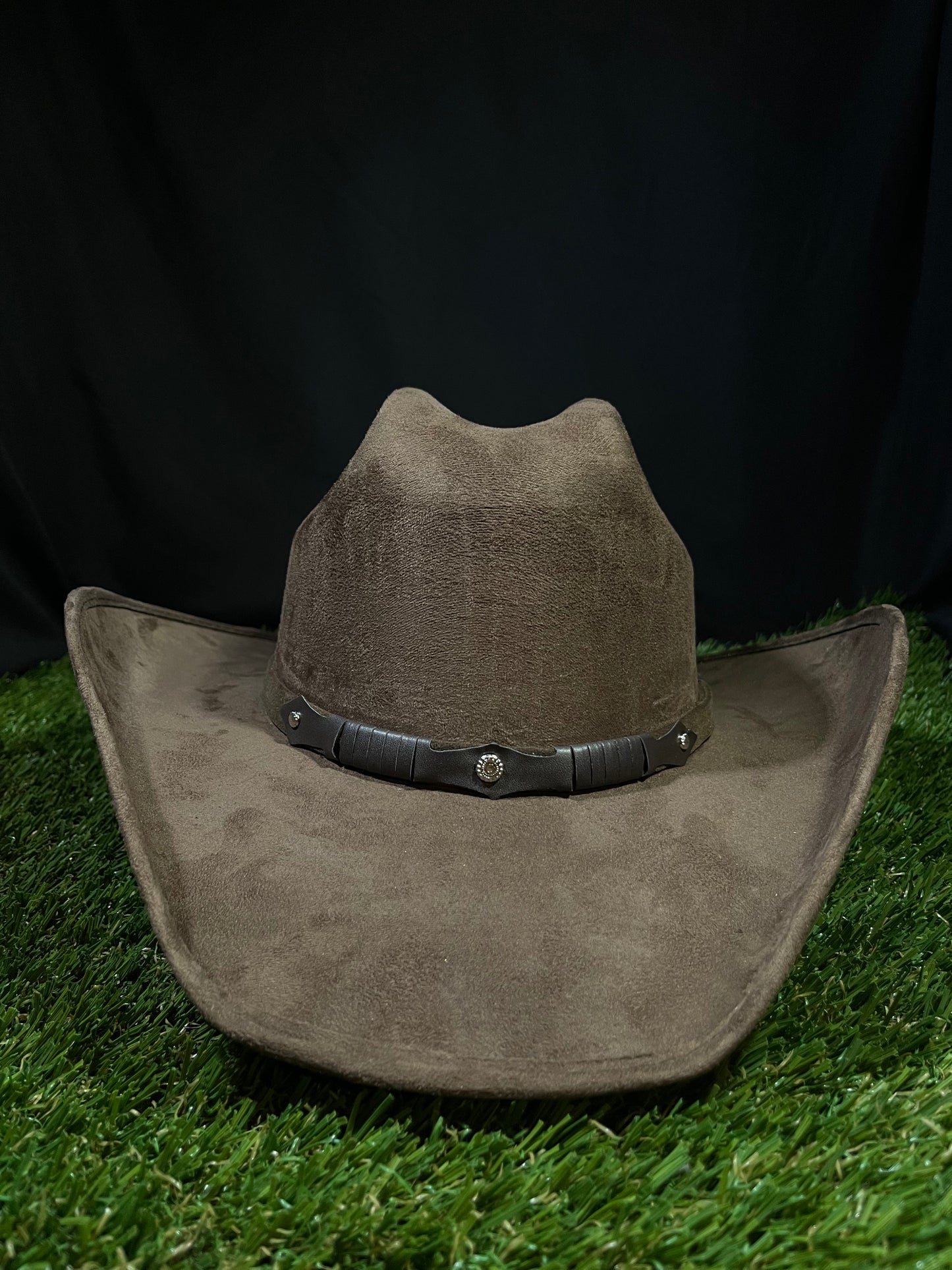 Brown Western Suede Finish Cowboy Cowgirl Mens Women’s Cattle Horse Head