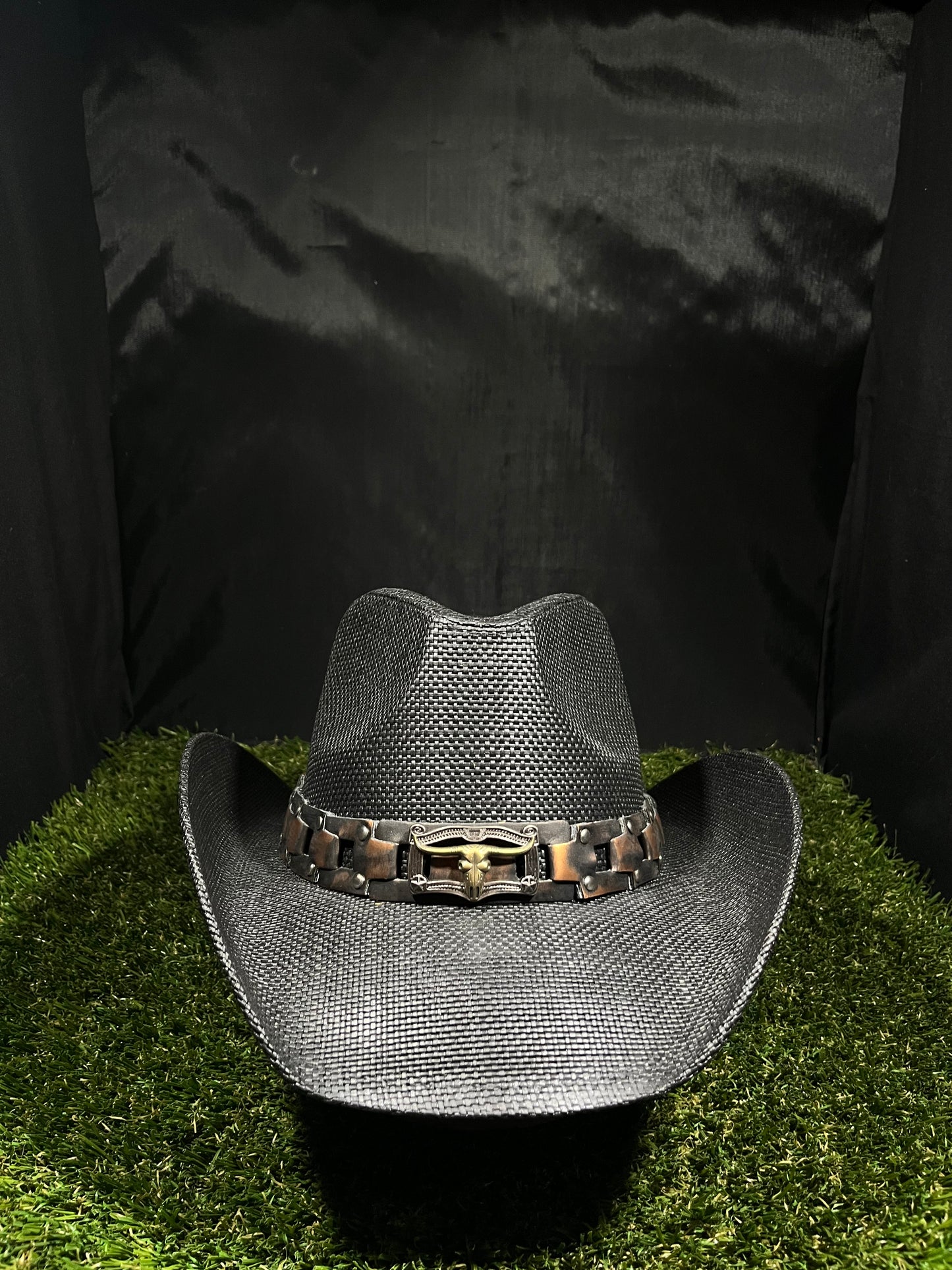 Black Cowboy Cowgirl Longhorn Bullet Bull Band unisex Hat