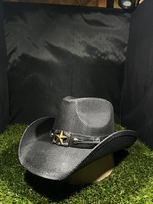 Black Cowboy Cowgirl Texas Star Unisex Hat