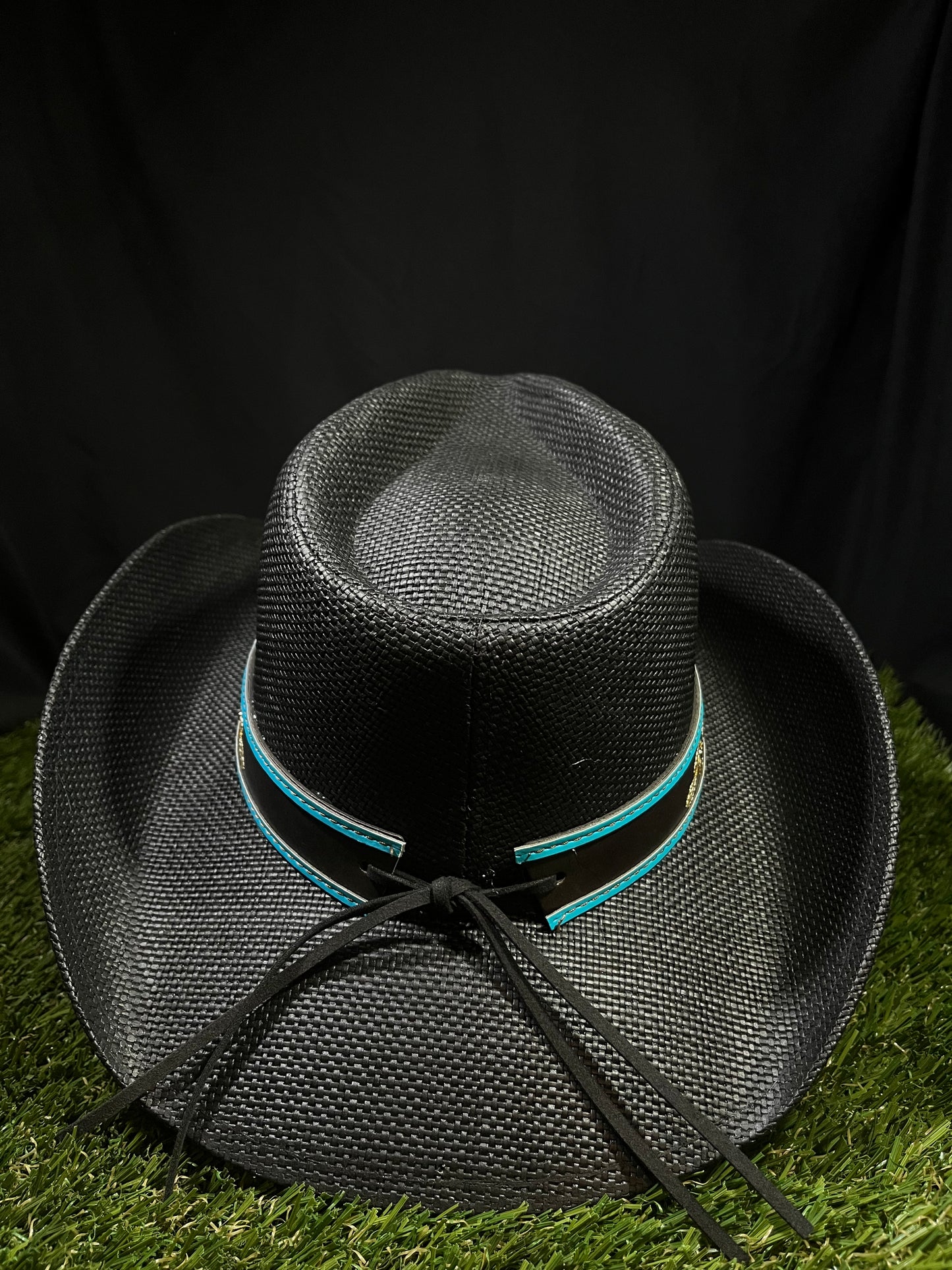 Black Turquoise Regal Buckle Western Cowboy Hat – Embroidered Band Correa Hats