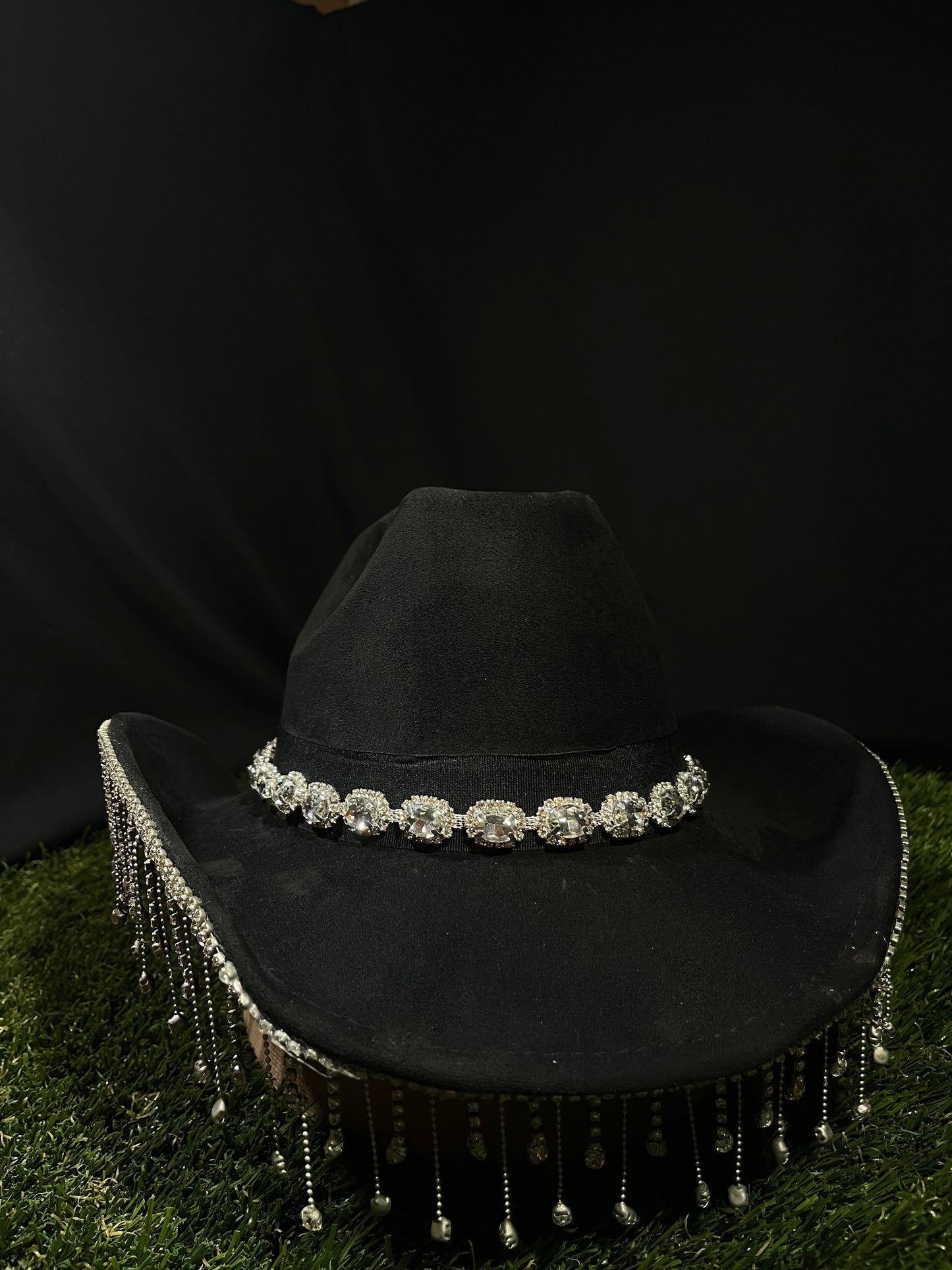 Bedazzled Chandelier Shine Black Hat