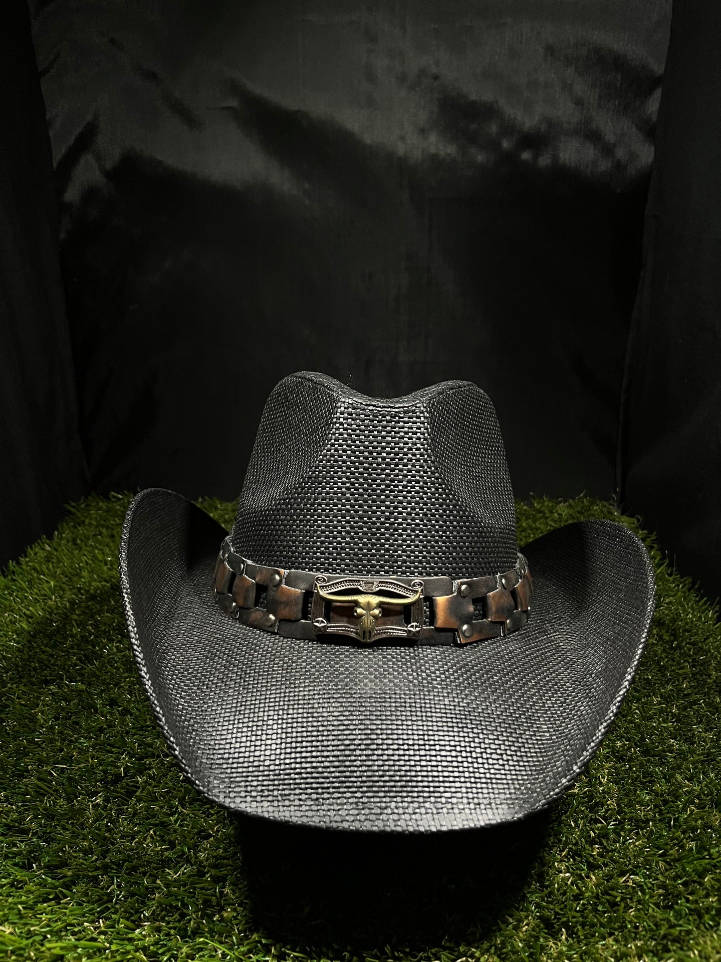 Black Cowboy Cowgirl Longhorn Bullet Bull Band unisex Hat