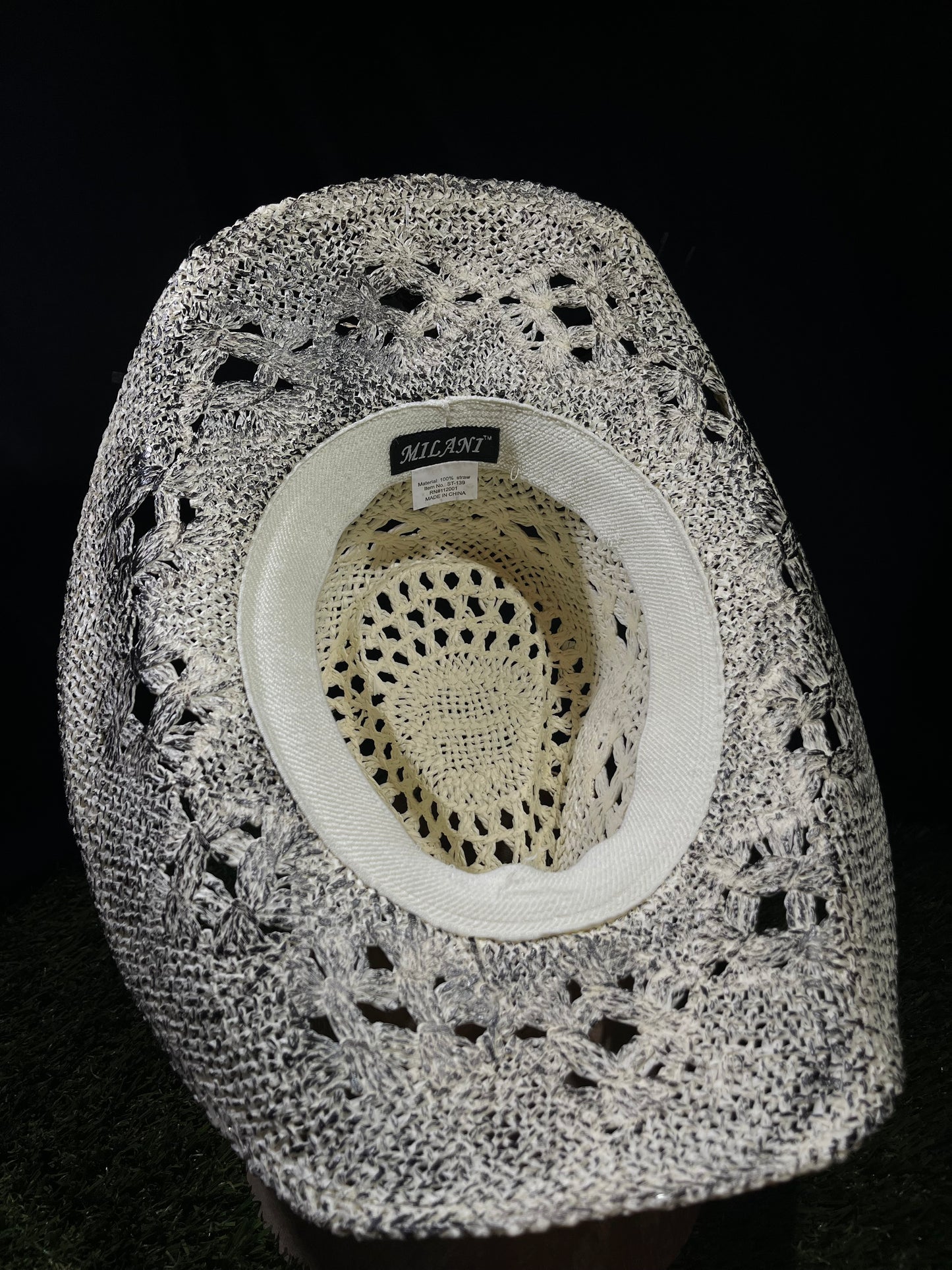 White Distressed Straw Cowboy/Cowgirl Hat with Crystal Concho Band – Western Ventilated Style | Correa Hats