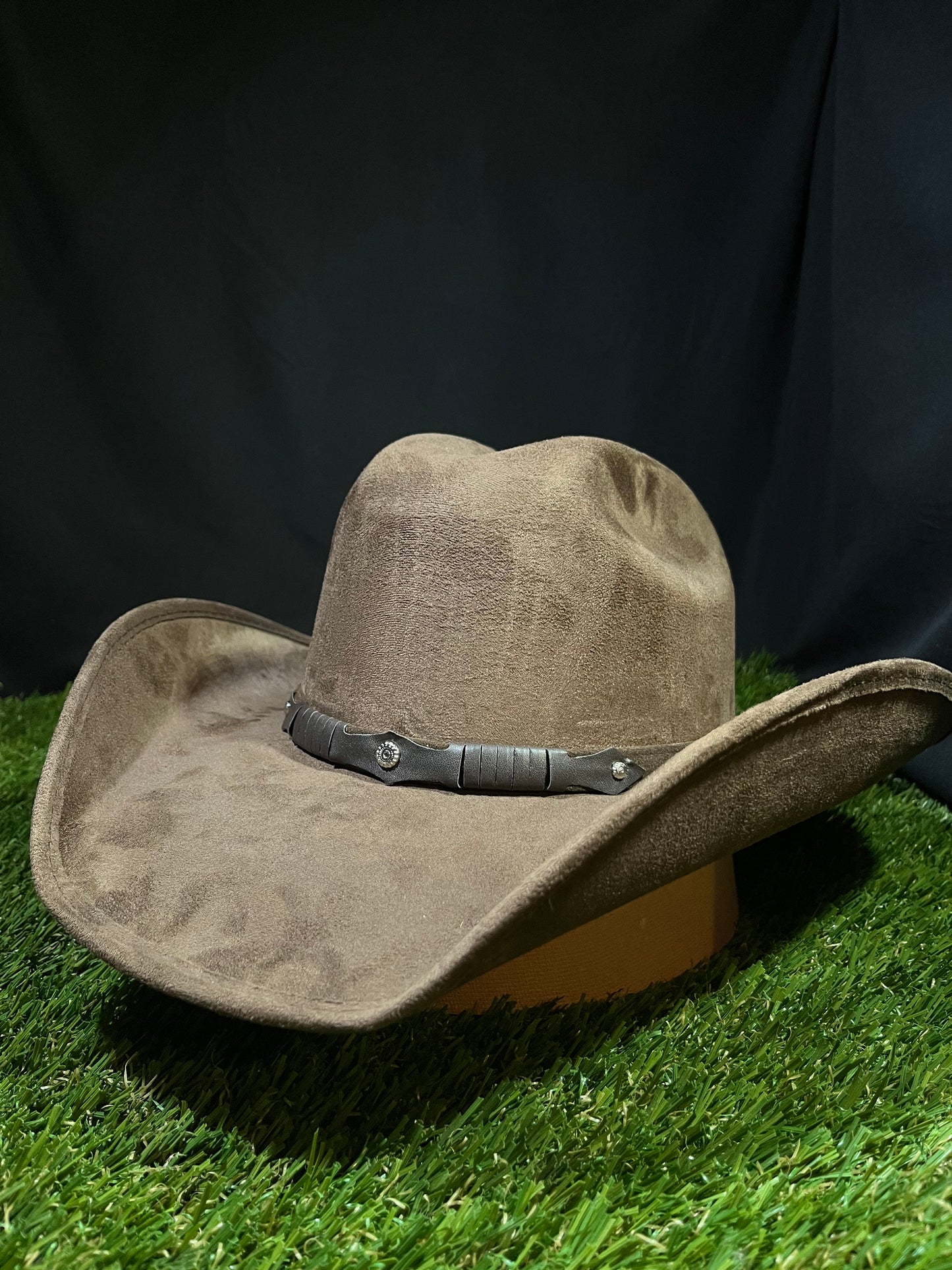 Brown Western Suede Finish Cowboy Cowgirl Mens Women’s Cattle Horse Head