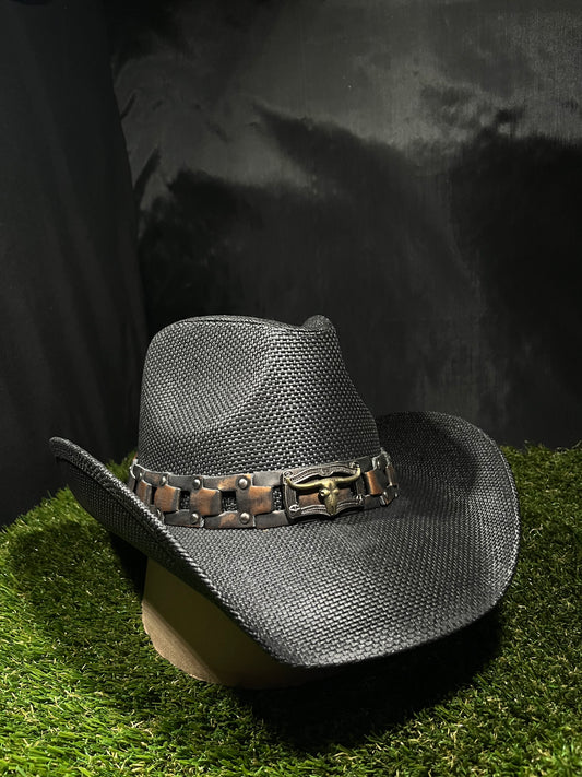 Black Cowboy Cowgirl Longhorn Bullet Bull Band unisex Hat