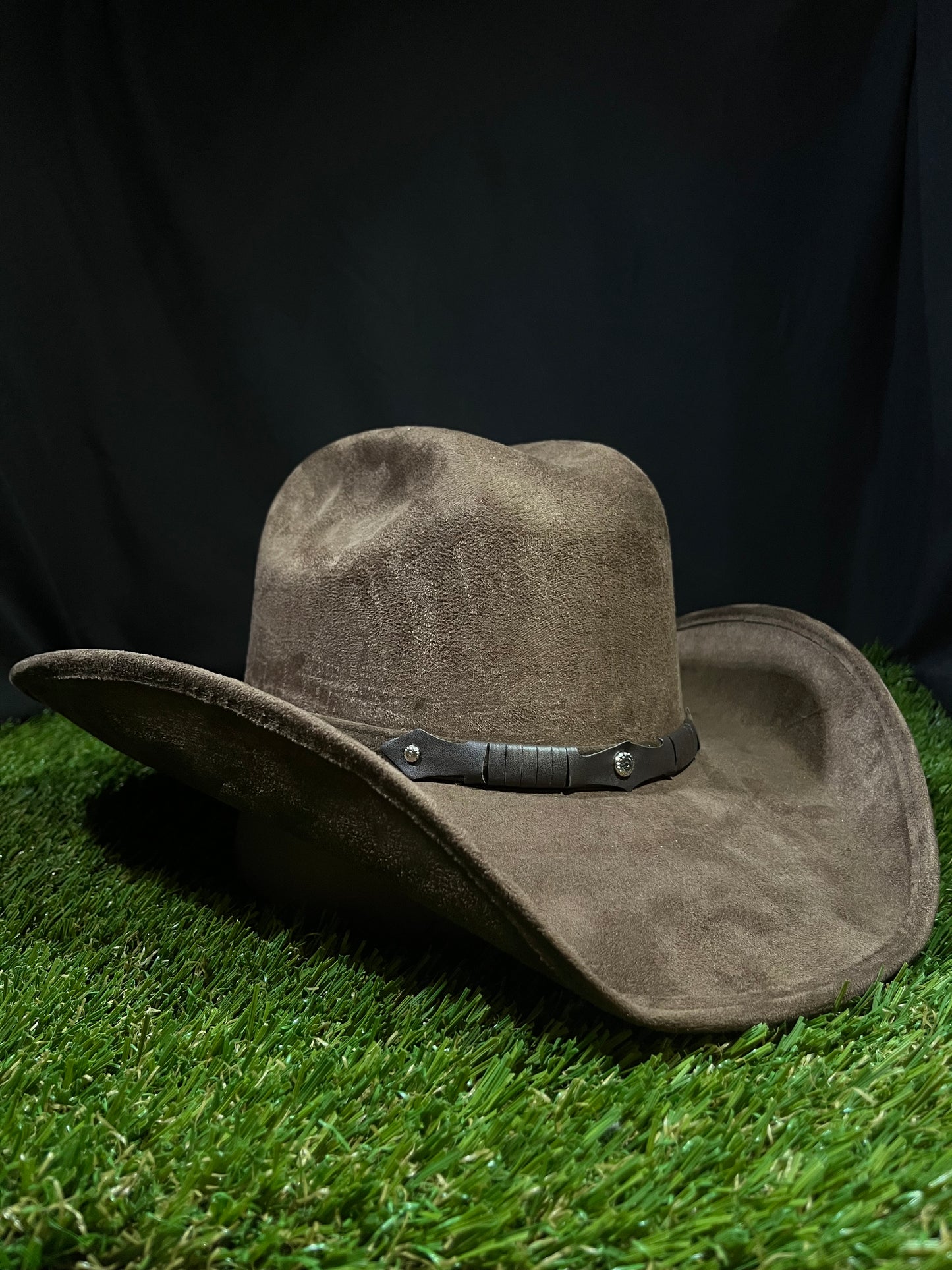 Brown Western Suede Finish Cowboy Cowgirl Mens Women’s Cattle Horse Head
