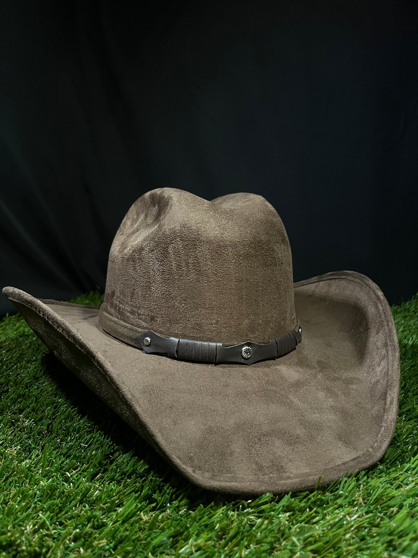 Brown Western Suede Finish Cowboy Cowgirl Mens Women’s Cattle Horse Head